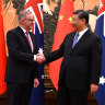 Enter right: ot only was a picture of that handshake emblazoned on the front page of the state-run China Daily newspaper.