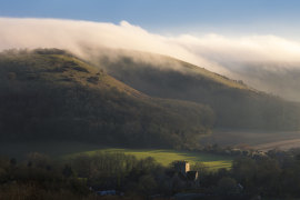 Fog rolling in over the South Downs in West Sussex. Alexandra Harris’ latest book is a love song to her home county.