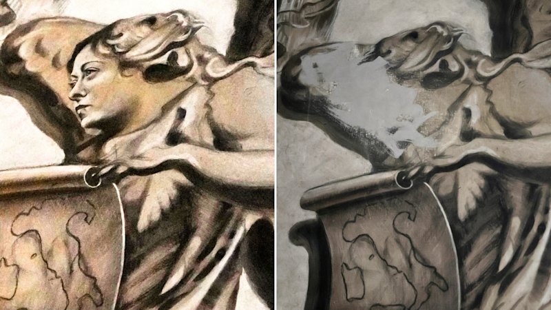 Meloni-esque angel’s face plastered over after outcry