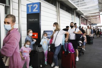 The queue snaked out the door at Sydney Airport’s Jetstar terminal on Thursday morning.
