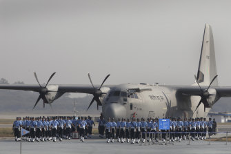 An Indian C-130 aircraft like the one that crashed in the Philippines.