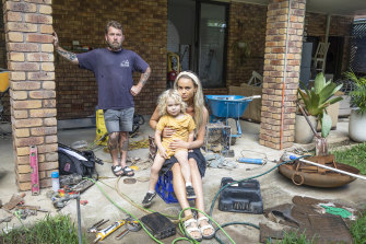 Jacob Dossett and Brittany Treloar made the tree change from Sydney’s northern beaches to Mullumbimby less than a year ago and lost everything in the recent flood disaster. 