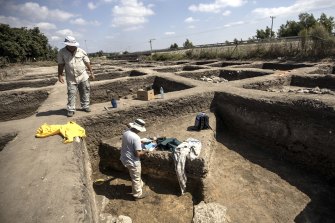 Archaeologists excavate the site in northern Israel.