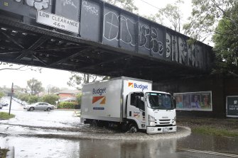 Flooding at Leichhardt on Tuesday morning.