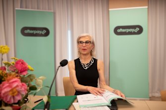 Afterpay chairman Elana Rubin in November, at the company’s last annual general meeting. 