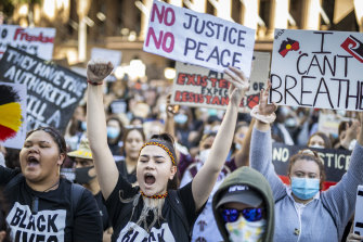 Protesters in Brisbane.