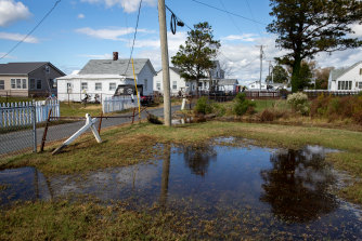 Even typical storms can cause major flooding on the streets of Tangier Island.