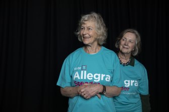 Businesswomen Jillian Broadbent and Wendy McCarthy have publicly announced their support for Allegra Spender.