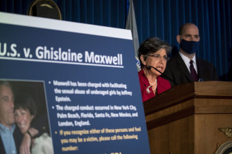 Audrey Strauss, acting US Attorney for the Southern District of New York, addresses the media on July 2 following the arrest of  Maxwell.