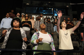 Worshippers at the last Hillsong service in Atlanta on Sunday.