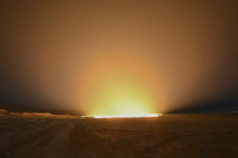 The crater fire named “Gates of Hell” is seen near Darvaza, Turkmenistan, last year.