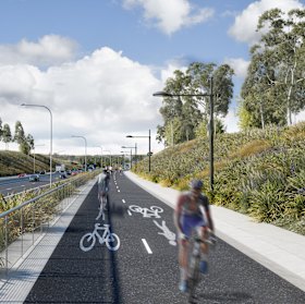 A shared bicycle and pedestrian path is proposed along the 16km M12 motorway
