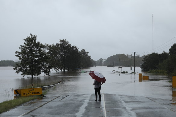 Some residents have been cut off after the Manning River flooded near Taree. 