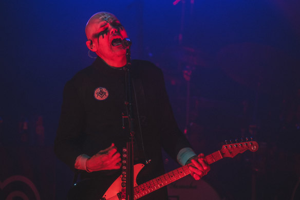 Billy Corgan of The Smashing Pumpkins performs in Port Melbourne on Saturday night.