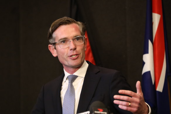 Newly elected NSW Premier Dominic Perrottet following a party room vote to establish a replacement for premier Gladys Berejiklian, who resigned on Friday. 