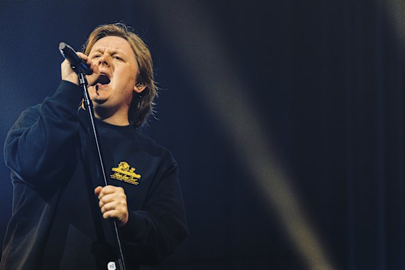Lewis Capaldi performs at Rod Laver Arena on Wednesday evening.