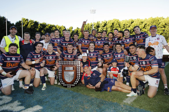 Easts celebrate with the Shute Shield.