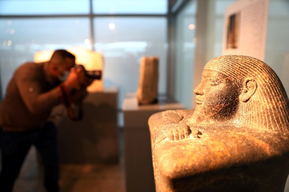 Ancient exhibits at terminal 2, Cairo International Airport.
