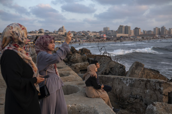 People enjoy a summer afternoon in Gaza in August 2022, before war devastated the territory.