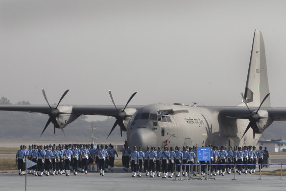 An Indian C-130 aircraft like the one that crashed in the Philippines.