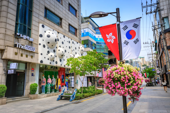Shop while you stop: Apgujeong Rodeo Street in Seoul city, South Korea.