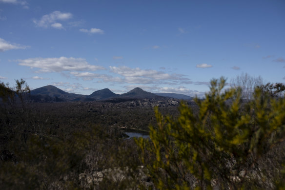 The view from the Pagoda Lookout at Ganguddy-Dunns Swamp on the western edge of the Wollemi National Park. Much of the region towards Rylstone could one day be mined.