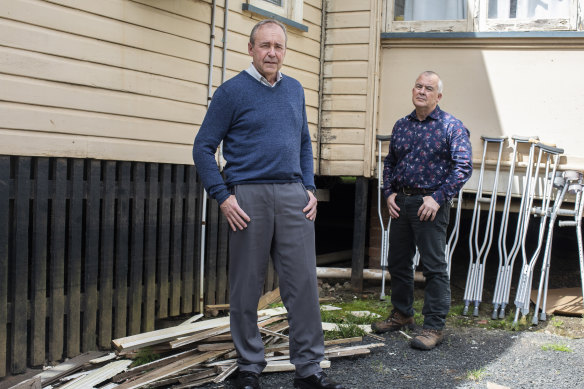 Dr Richard Deaker, left, and Dr Brian Witt at the Lismore Clinic, where it has taken months to return to seeing their usual patient load.