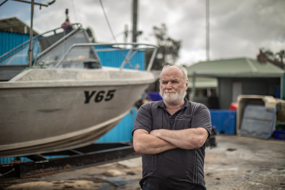 Phil McAdam has netted his final catch of sardines in Port Phillip Bay. 