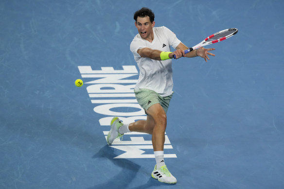 Dominic Thiem produced a “backhand from a different galaxy” in the fifth set but ultimately lost to Felix Auger-Aliassime.