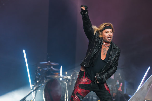 Vince Neil performs with Motley Crue at Marvel Stadium, November 14, 2023.