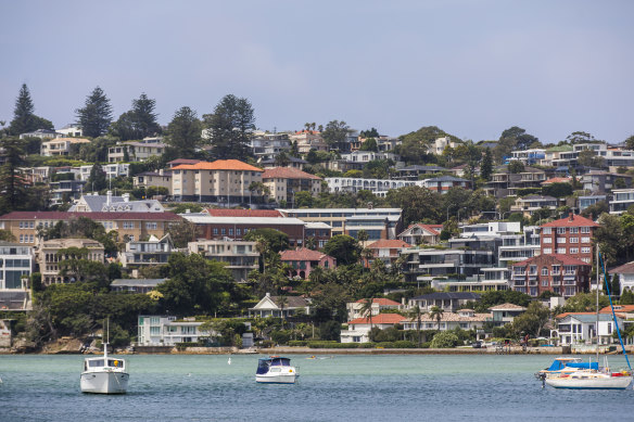 Apartment values in Rose Bay have dropped 19 per cent since they peaked in November 2021. The median is still about 6 per cent higher than pre-pandemic levels.