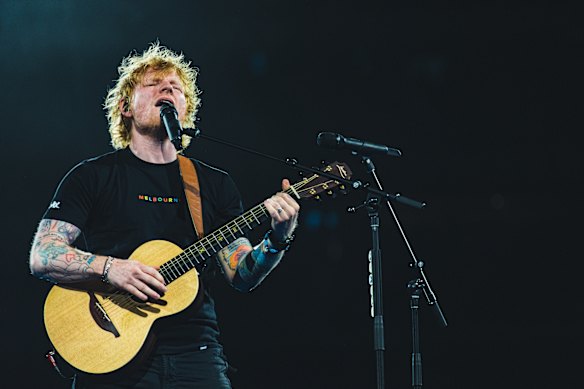 Ed Sheeran at the MCG in March 2023. 