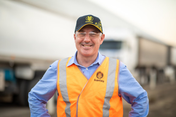 GrainCorp chief executive Robert Spurway pictured at a GrainCorp site in Moree, New South Wales, during the 2020 harvest.
