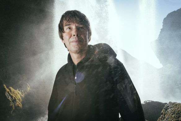 Professor Brian Cox at Kvernufoss Waterfall in Iceland.