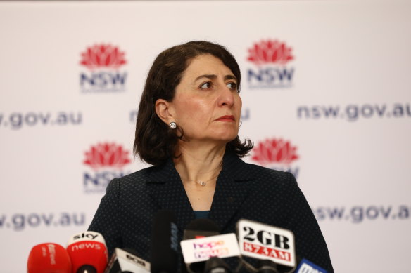 NSW Premier Gladys Berejiklian at Friday’s COVID-19 update.