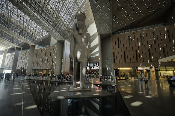 The Statue of Ramses II is the centrepiece of the vast entry hall.
