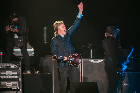 Paul McCartney  at Marvel Stadium: still hits the high notes.
