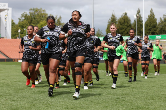 Hurricanes players head back to the sheds before their weekend loss to the Chiefs.