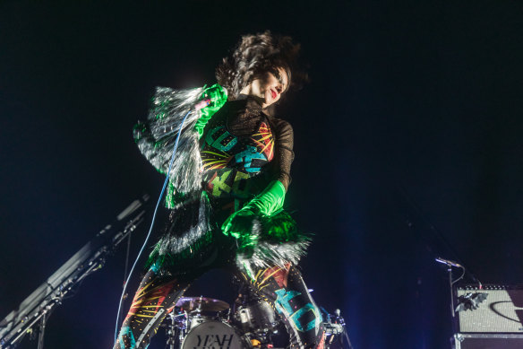 Less mired in early ’00s nostalgia than their contemporaries: Yeah Yeah Yeahs, pictured here in Melbourne on July 20.