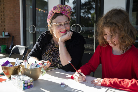 Frock now runs a weekly flood recovery art class in Lismore in association with the Regional Gallery.