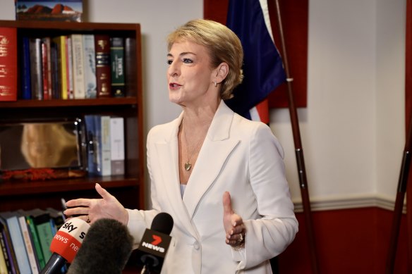 Attorney General Michaelia Cash at her West Perth office on Sunday.