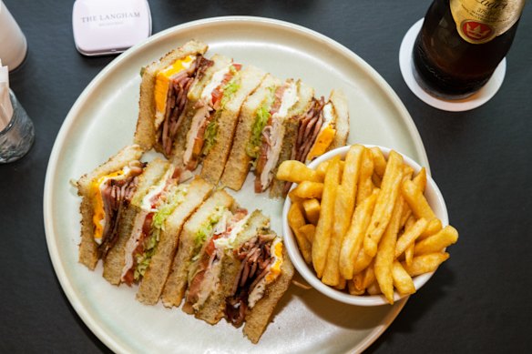A club sandwich at The Langham, Melbourne.