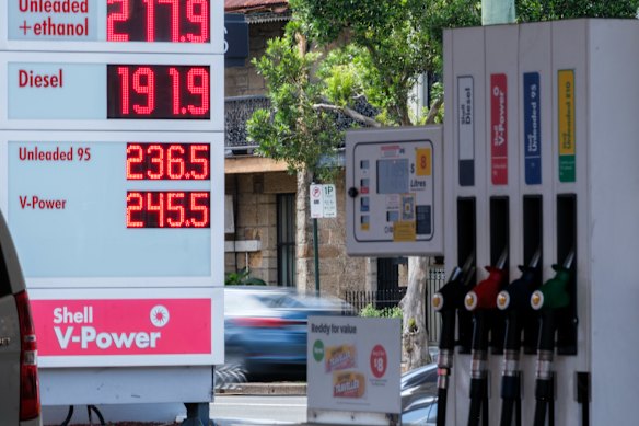 Petrol is stuck at well above $2 a litre.