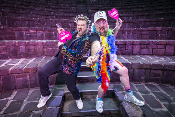 Australia competing in a European song contest? Eurovision superfans Matt Merlino (right) and partner Owen Lambourn are certain it makes sense.