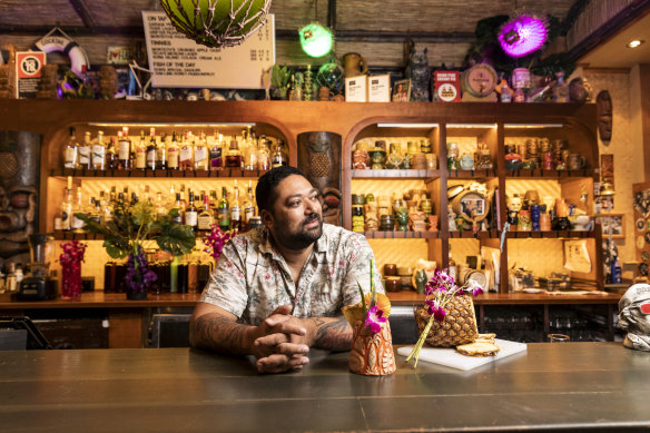 Pasan Wijesena, bartender owner operator of Jacoby’s Tiki Bar in Enmore and Earl’s Juke Joint in Newtown, has lost 95 per cent of his revenue since coronavirus lockdown.