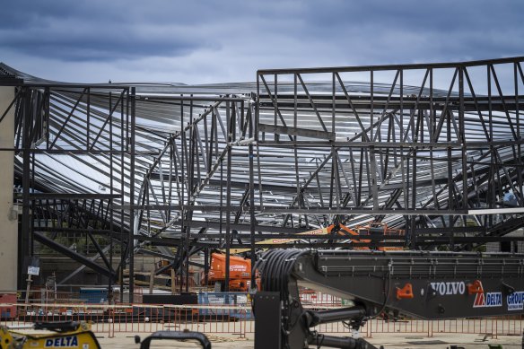 The roof of the under-construction Kew Recreation Centre collapsed late at night two years ago.