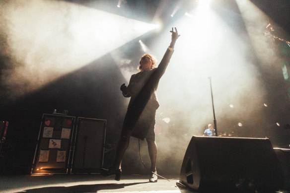 My Chemical Romance’s Gerard Way performs at Rod Laver Arena.