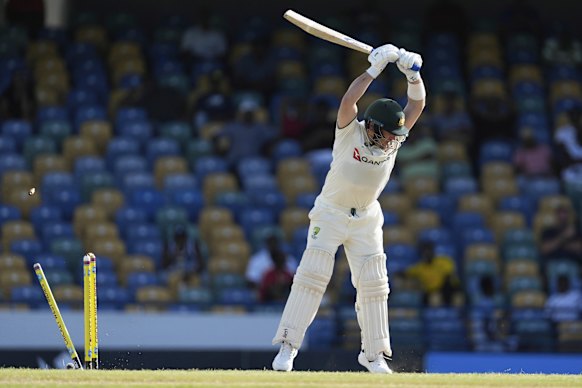Australia Josh English is Bowled from West Indies Siles.