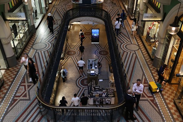 The tiled floors of QVB are part of its heritage charm.