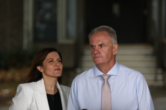 One Nation’s NSW leader Mark Latham and the party’s upper house candidate, former Labor MP Tania Mihailuk.